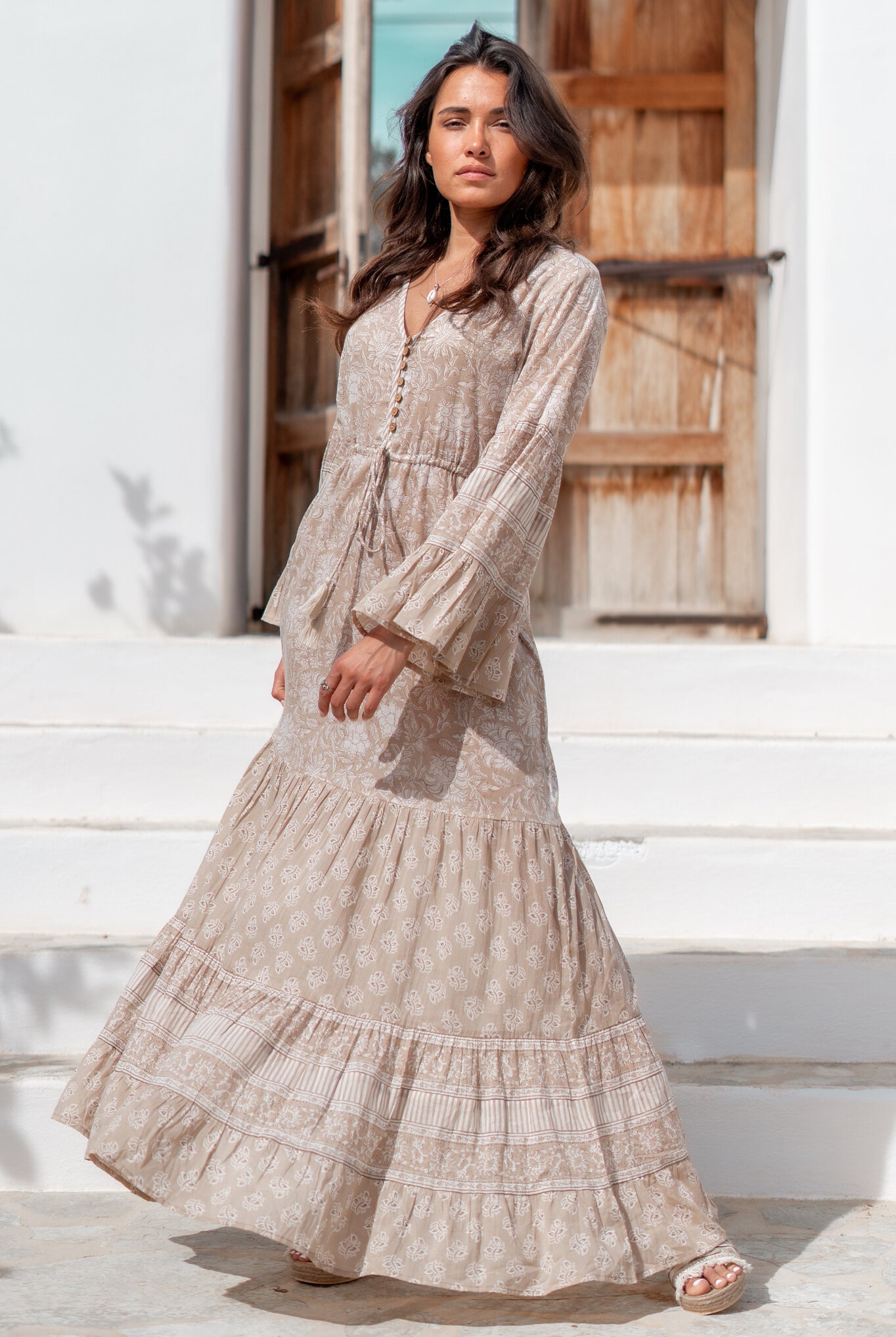 Bohemian jurk in natural van ibzmode, Brands of Ibiza