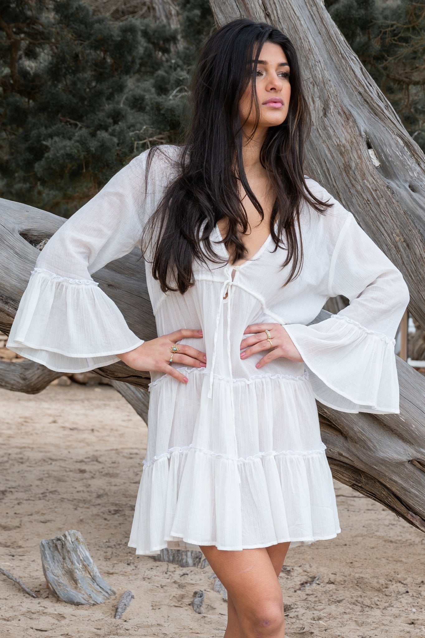 Bohemian jurk in ivory van ibzmode, Brands of Ibiza