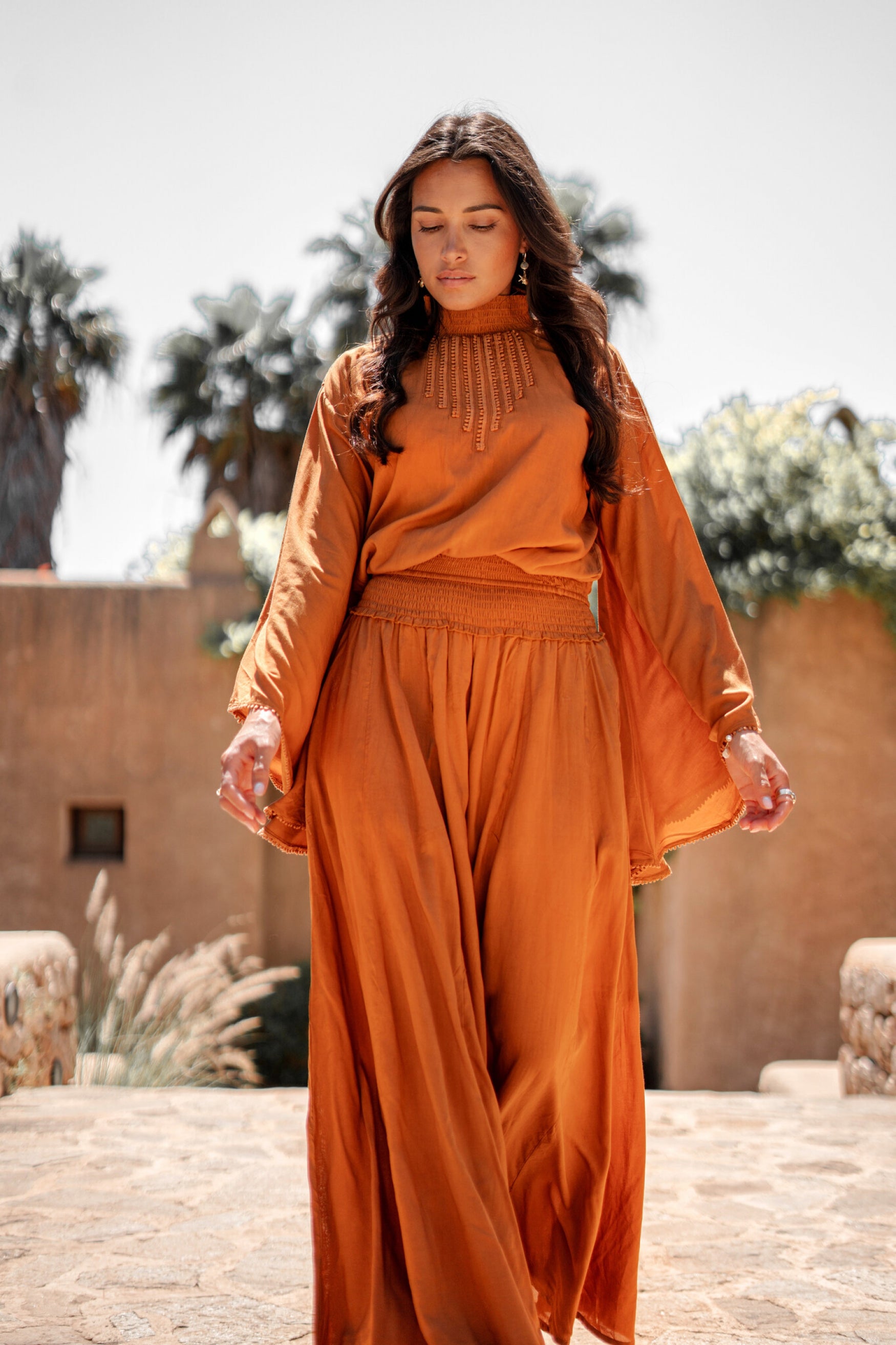 Bohemian top in brick van ibzmode, Brands of Ibiza