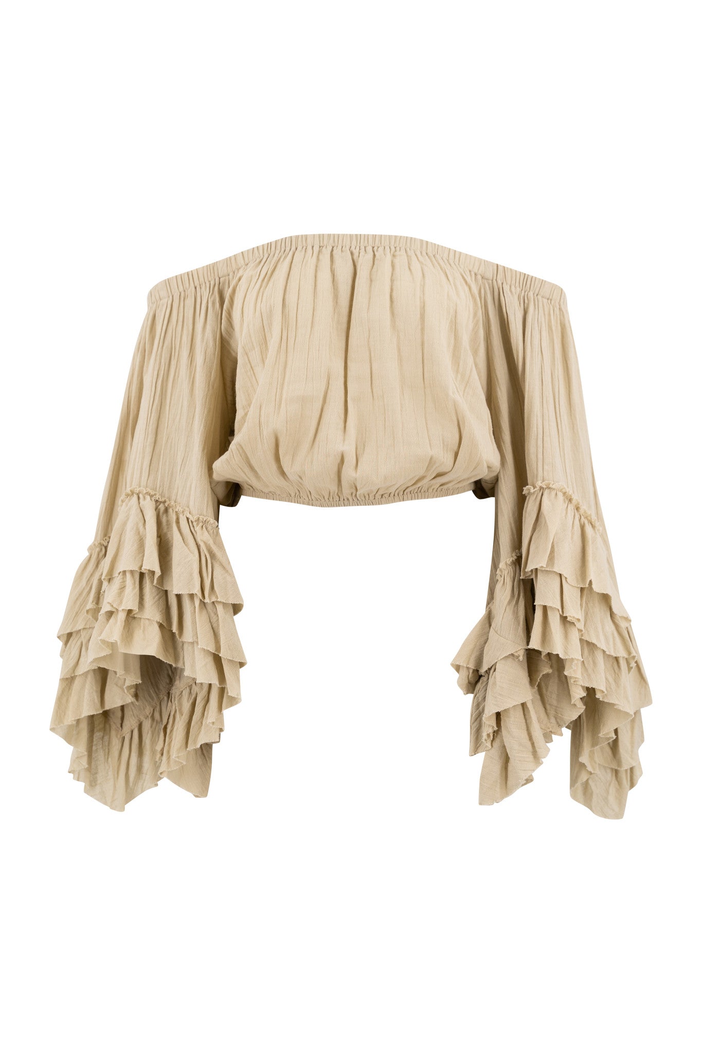 Bohemian top in sand van ibzmode, Brands of Ibiza