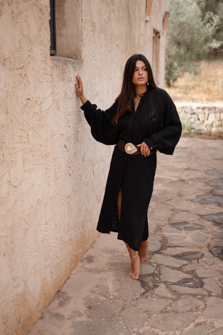 Bohemian jurk in black van ibzmode, Brands of Ibiza