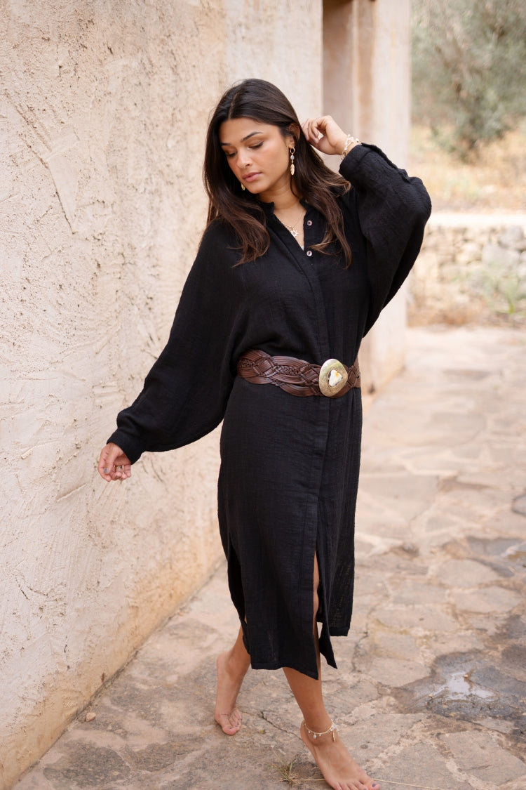 Bohemian jurk in black van ibzmode, Brands of Ibiza