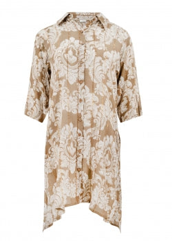 Bohemian blouse in taupe van ibzmode, Brands of Ibiza