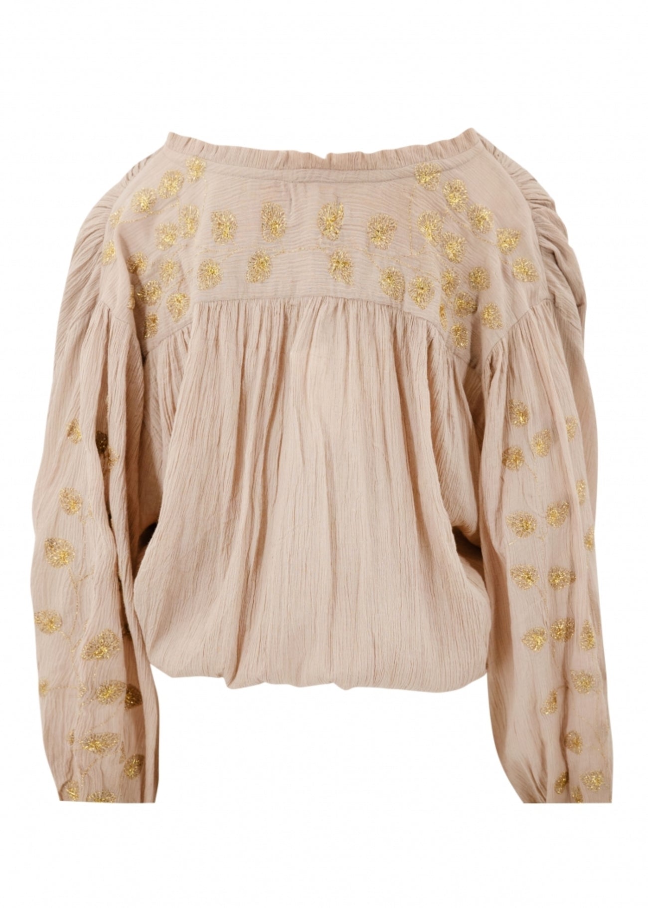 Bohemian blouse in light taupe van ibzmode, Brands of Ibiza