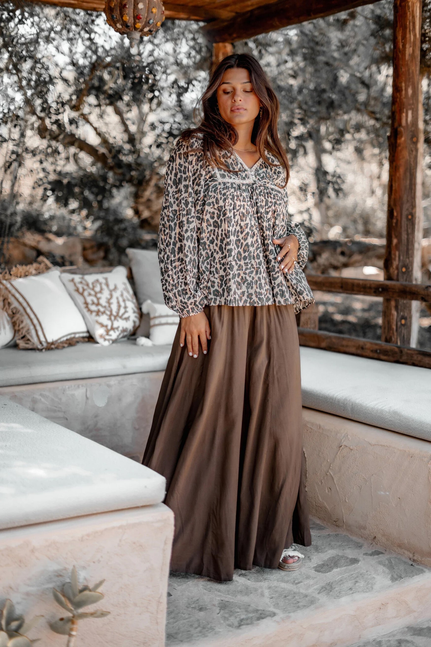 Bohemian blouse in light ecru van ibzmode, Brands of Ibiza