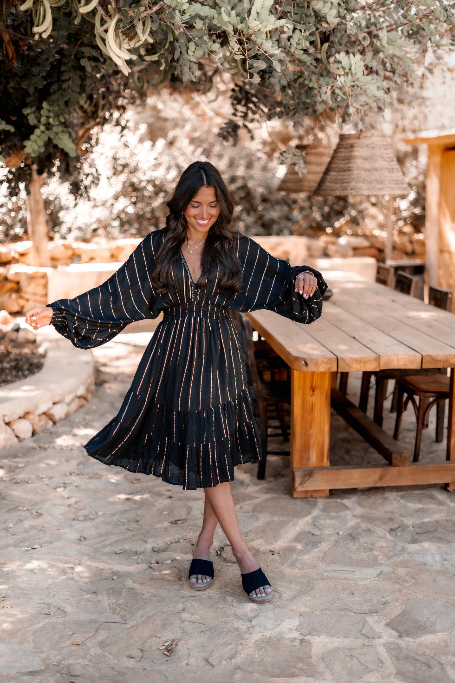 Bohemian jurk in black van ibzmode, Brands of Ibiza
