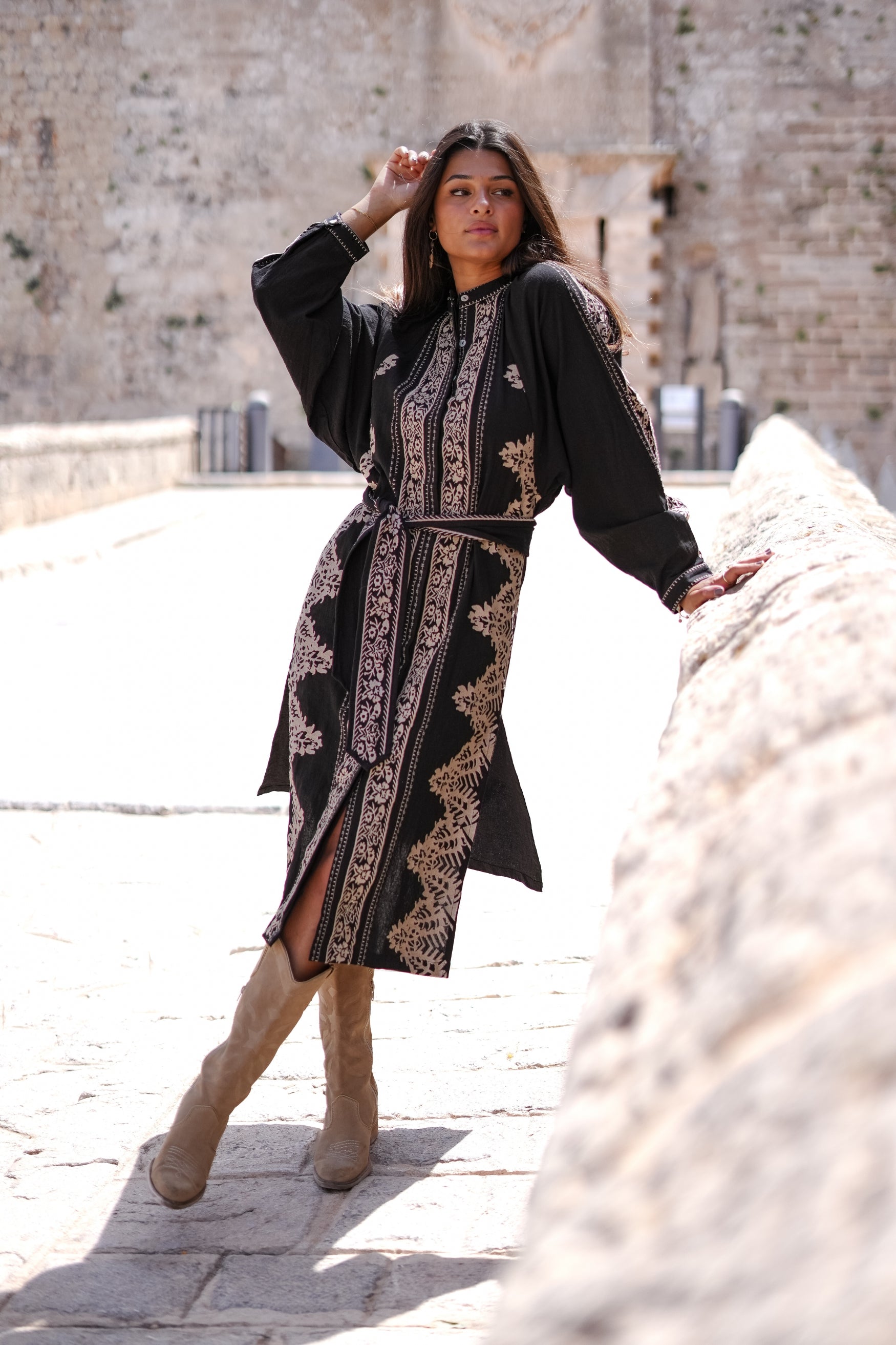 Bohemian jurk in black van ibzmode, Brands of Ibiza