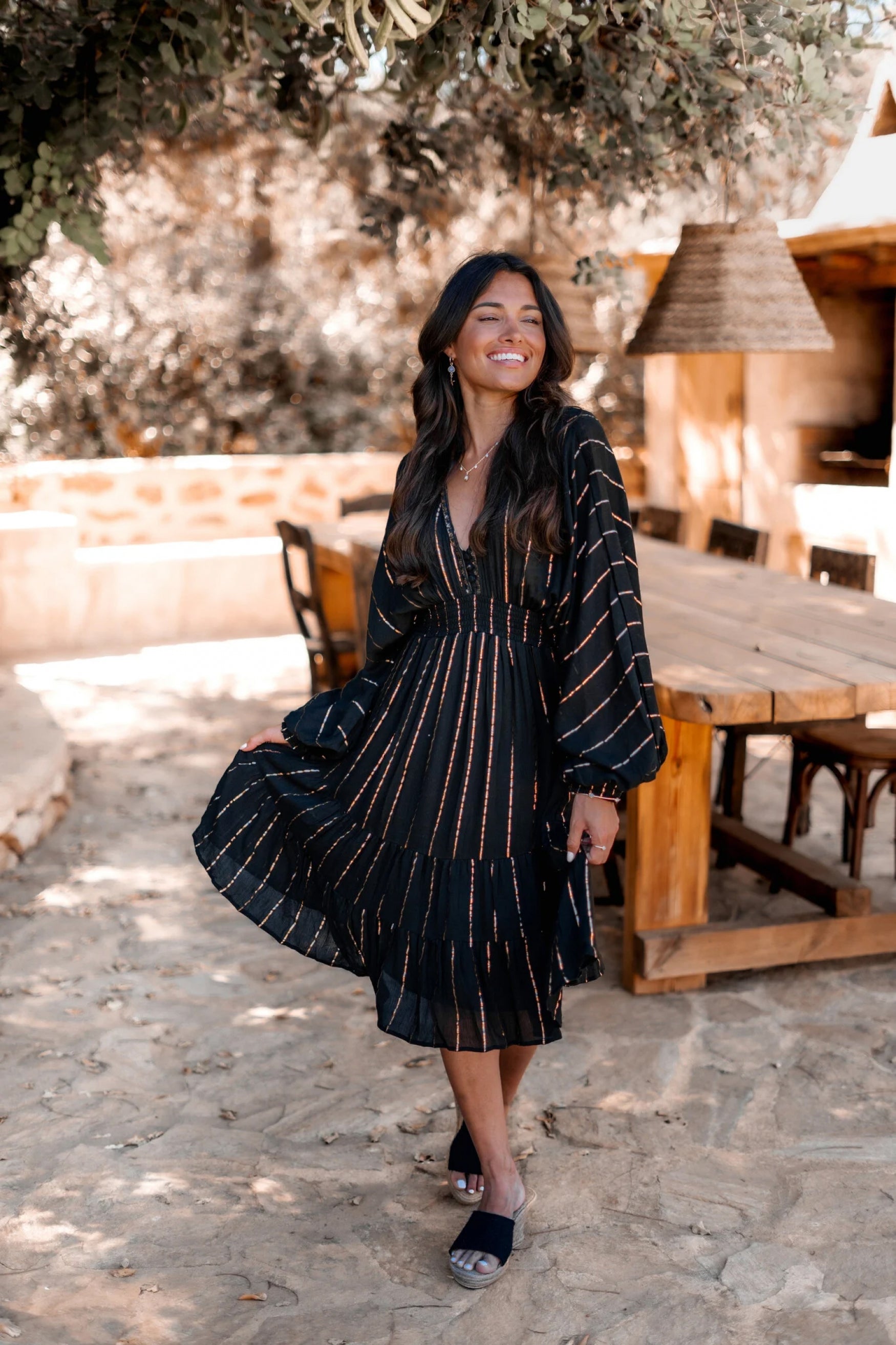 Bohemian jurk in black van ibzmode, Brands of Ibiza