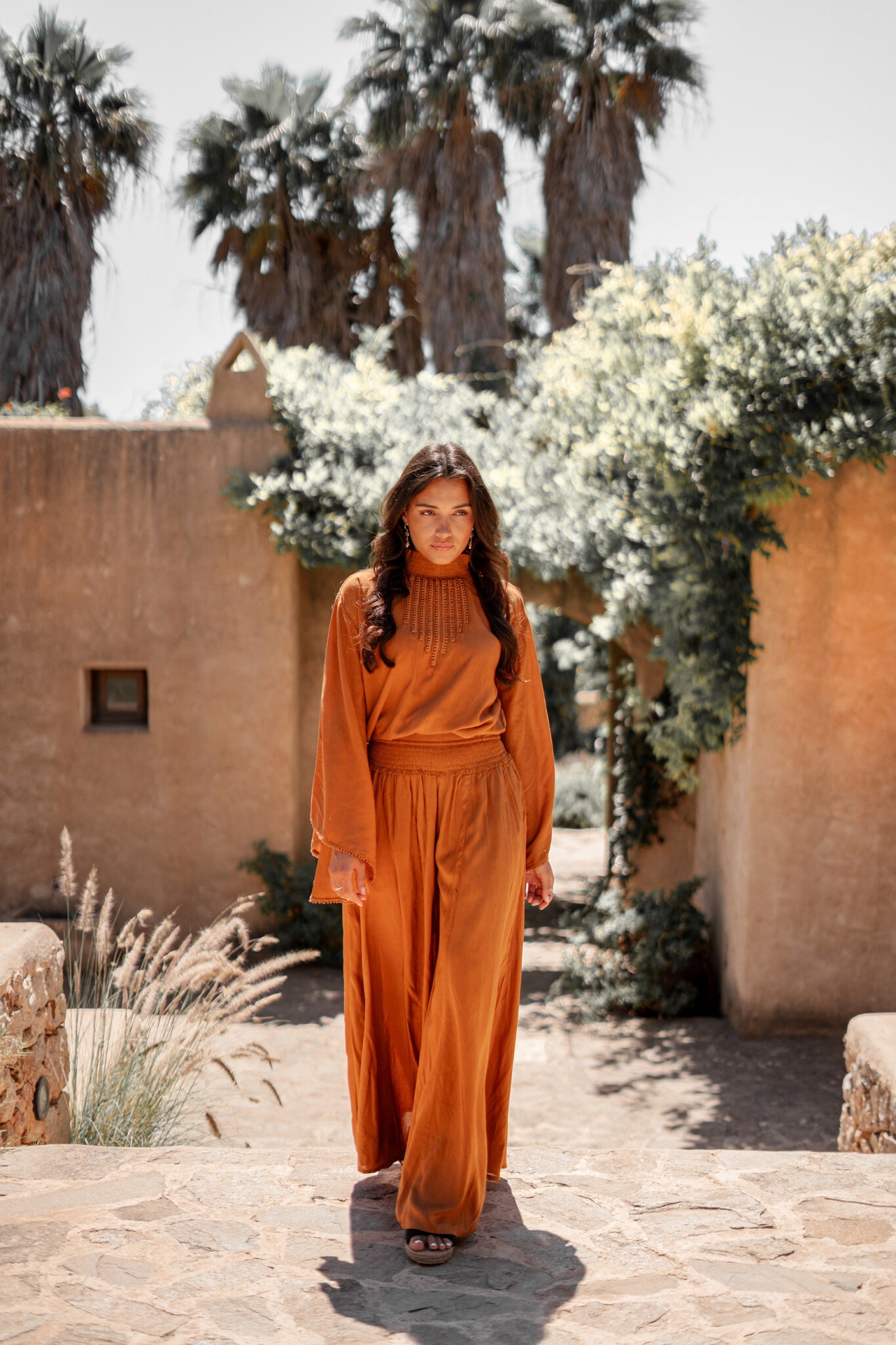 Bohemian top in brick van ibzmode, Brands of Ibiza