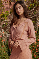 Bohemian blouse in light terra van Isla Ibiza, Brands of Ibiza