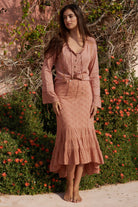 Bohemian blouse in light terra van Isla Ibiza, Brands of Ibiza