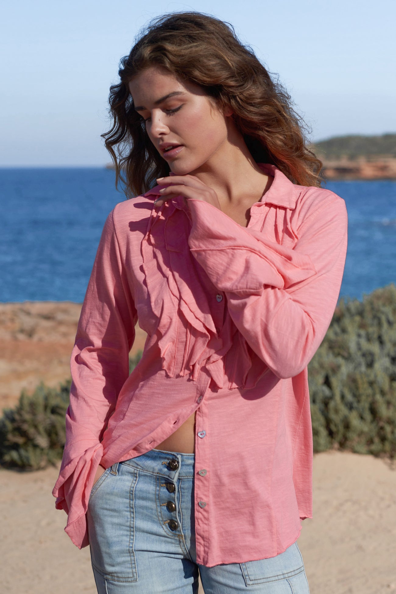 Bohemian blouse in sunrise van Isla Ibiza, Brands of Ibiza