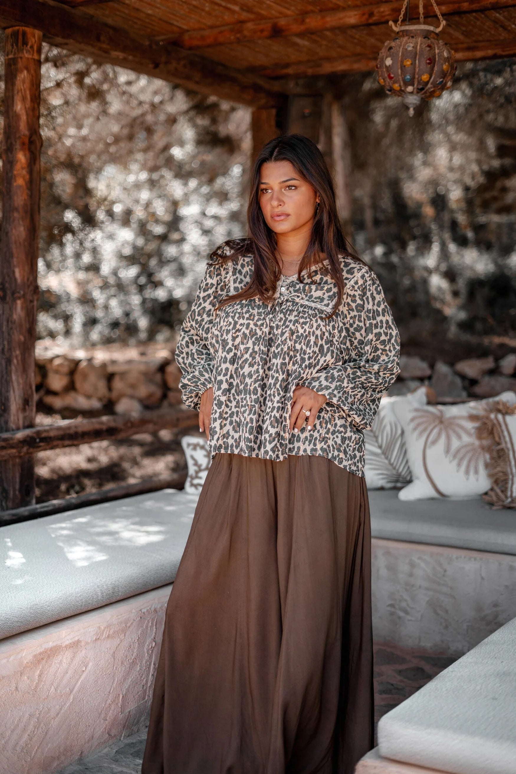 Bohemian blouse in light ecru van ibzmode, Brands of Ibiza