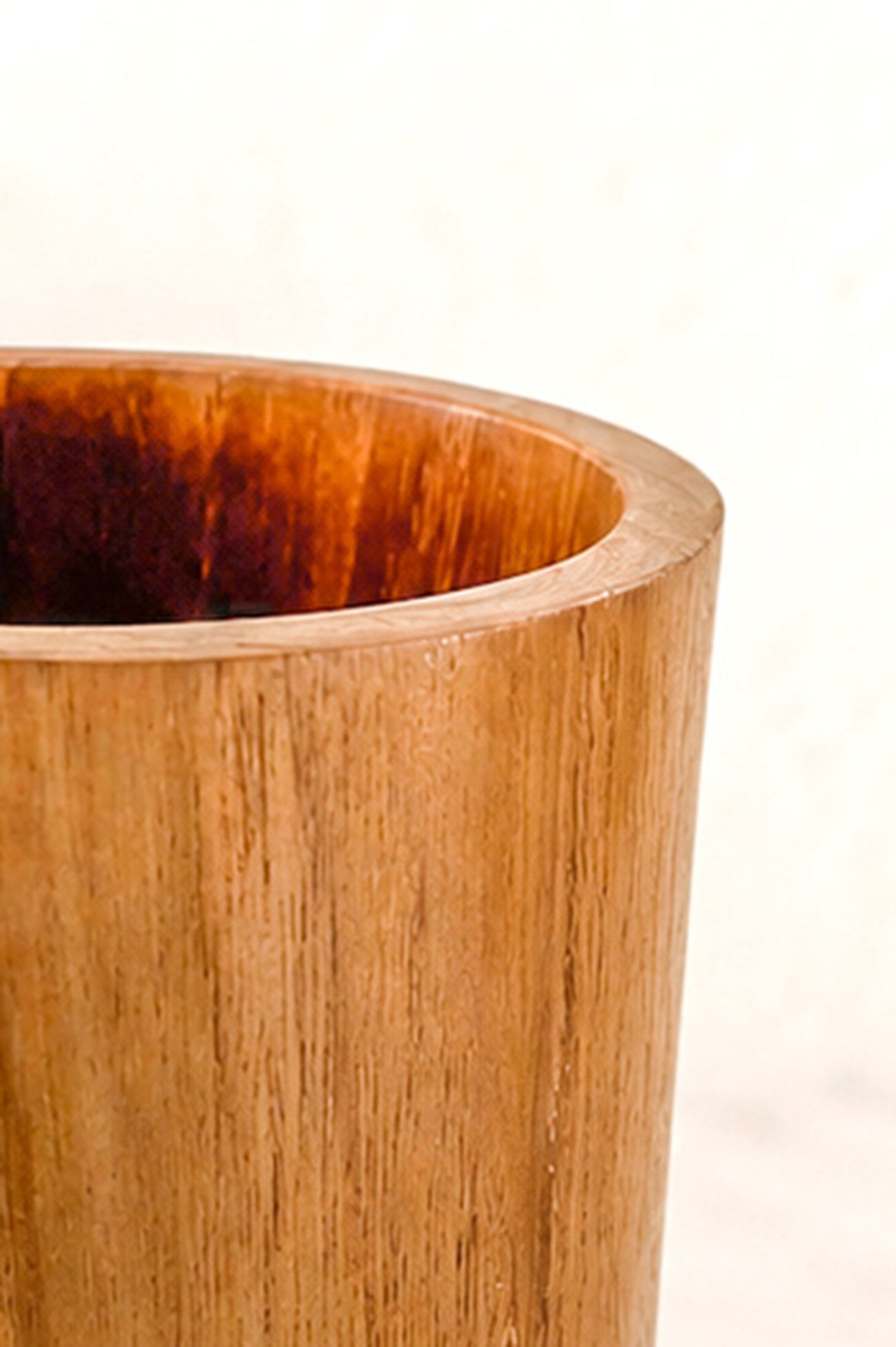Ibzhome Wooden Cup Round houten badkameraccessoire in natuurlijke stijl