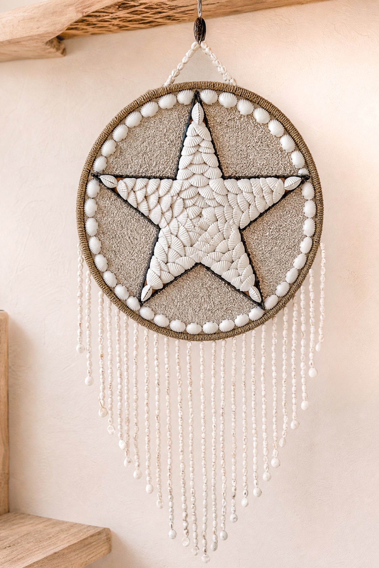 Ibzhome Ibiza Star Wall Decor wandhanger met schelpen in bohemian stijl