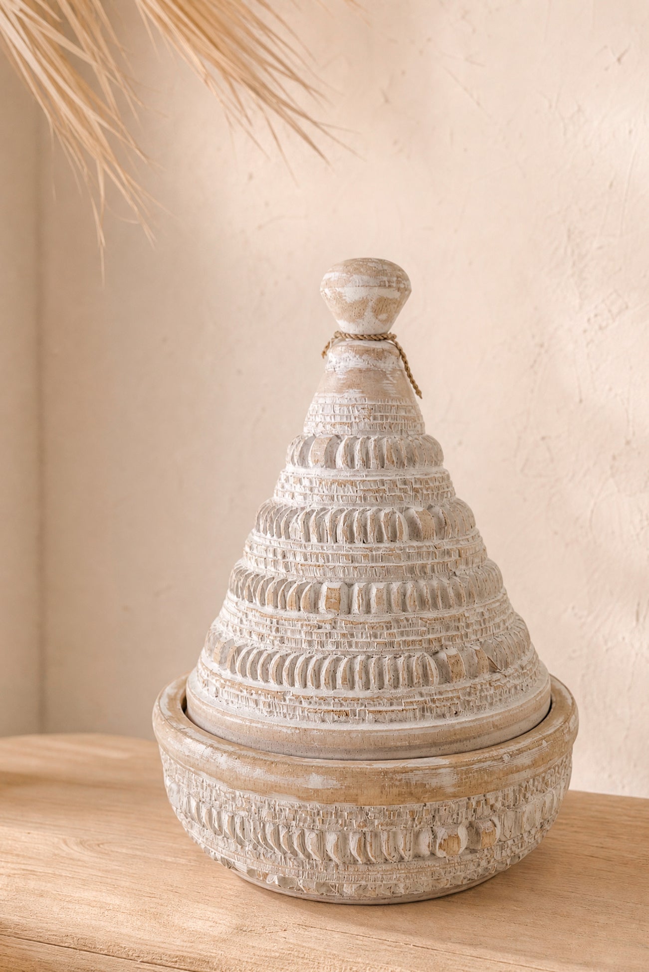 Ibzhome Boho Tajin Box White decoratief houten woonaccessoire