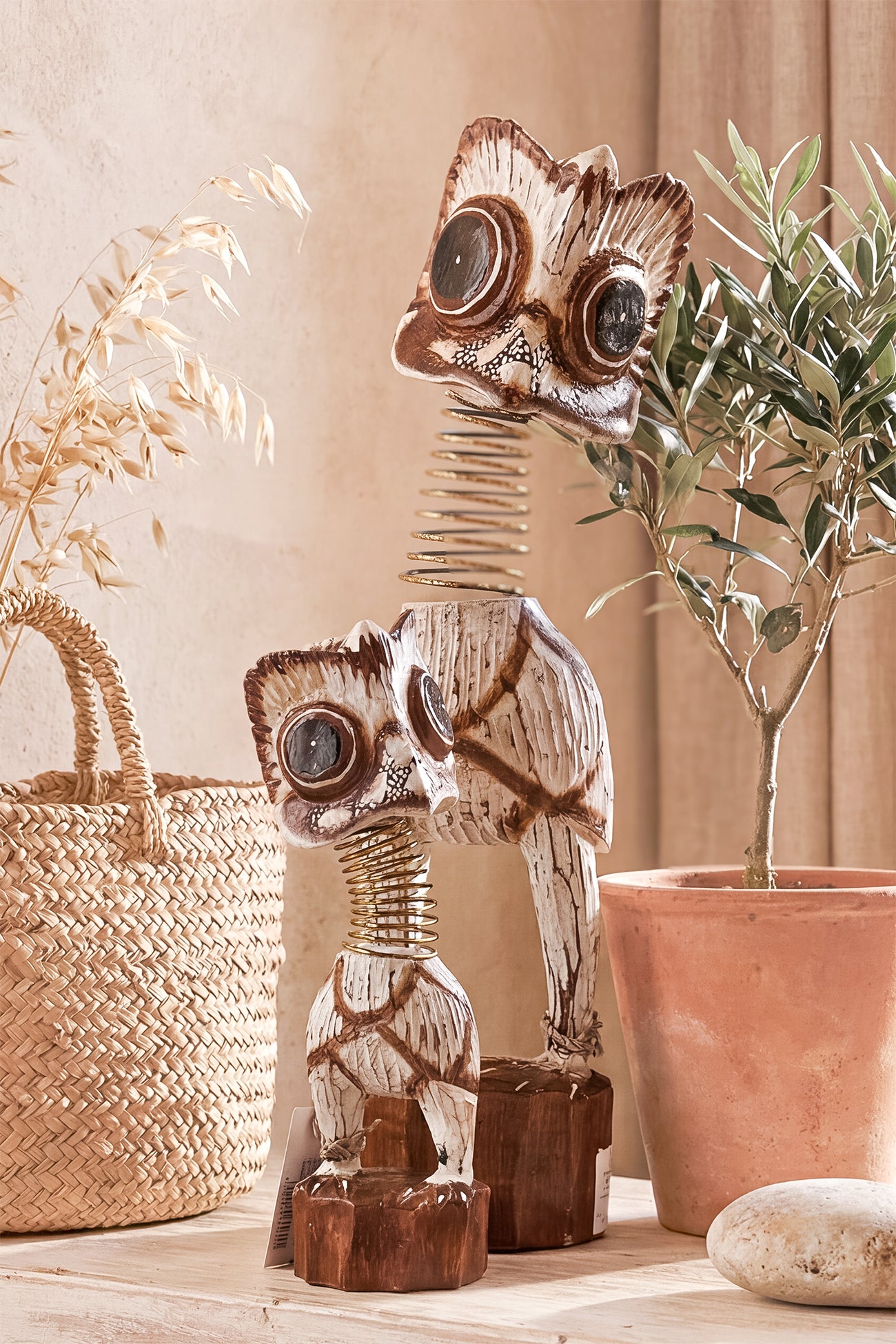 Ibizamode handcrafted white bali bird decor in bohemian interior styling