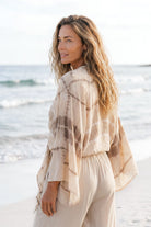 Ibizamode Wrap Top Sadri Maraluna Ivory with airy ombre look and feminine fit