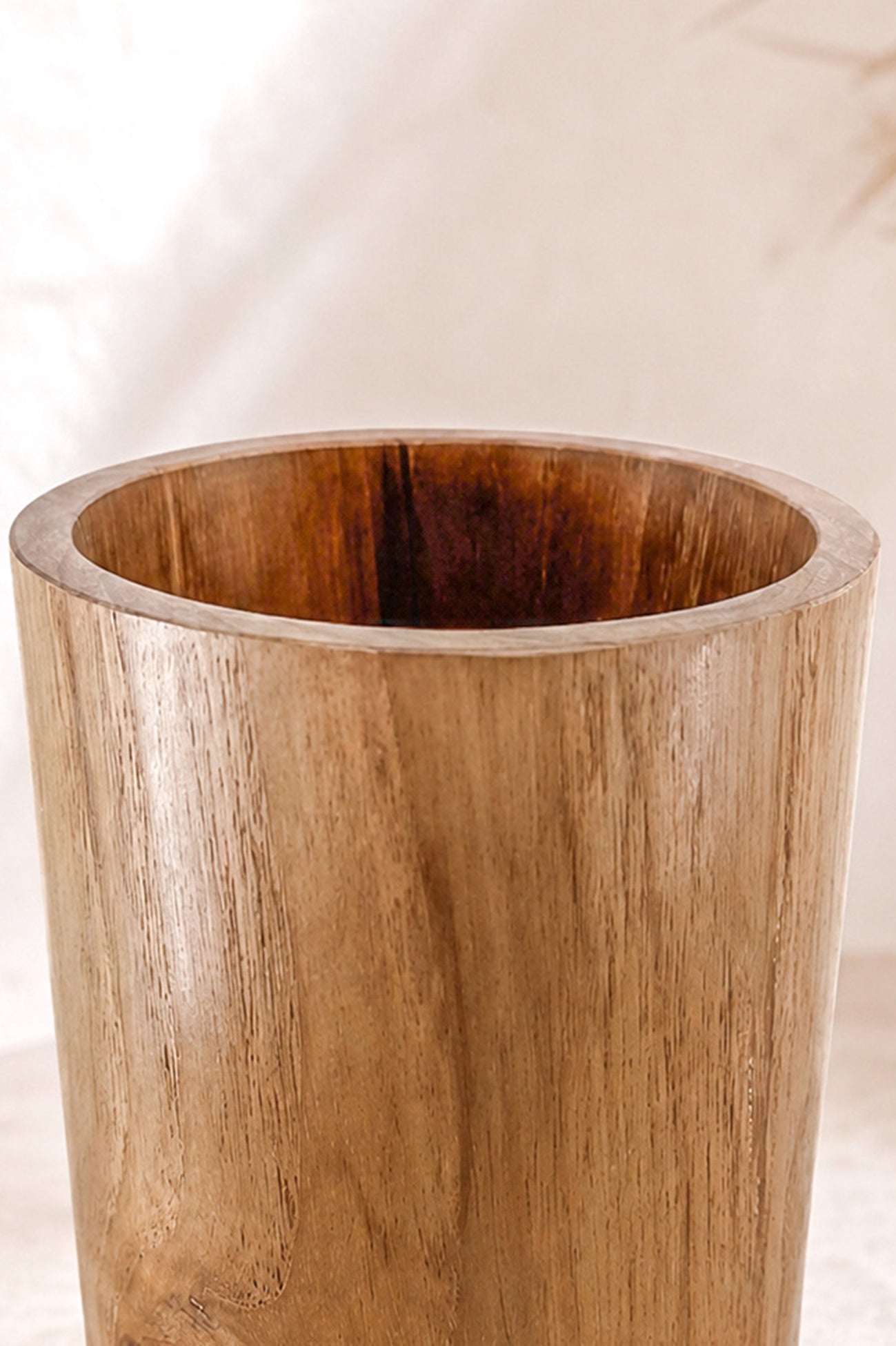 Ibzhome Wooden Cup Round houten badkameraccessoire in natuurlijke stijl