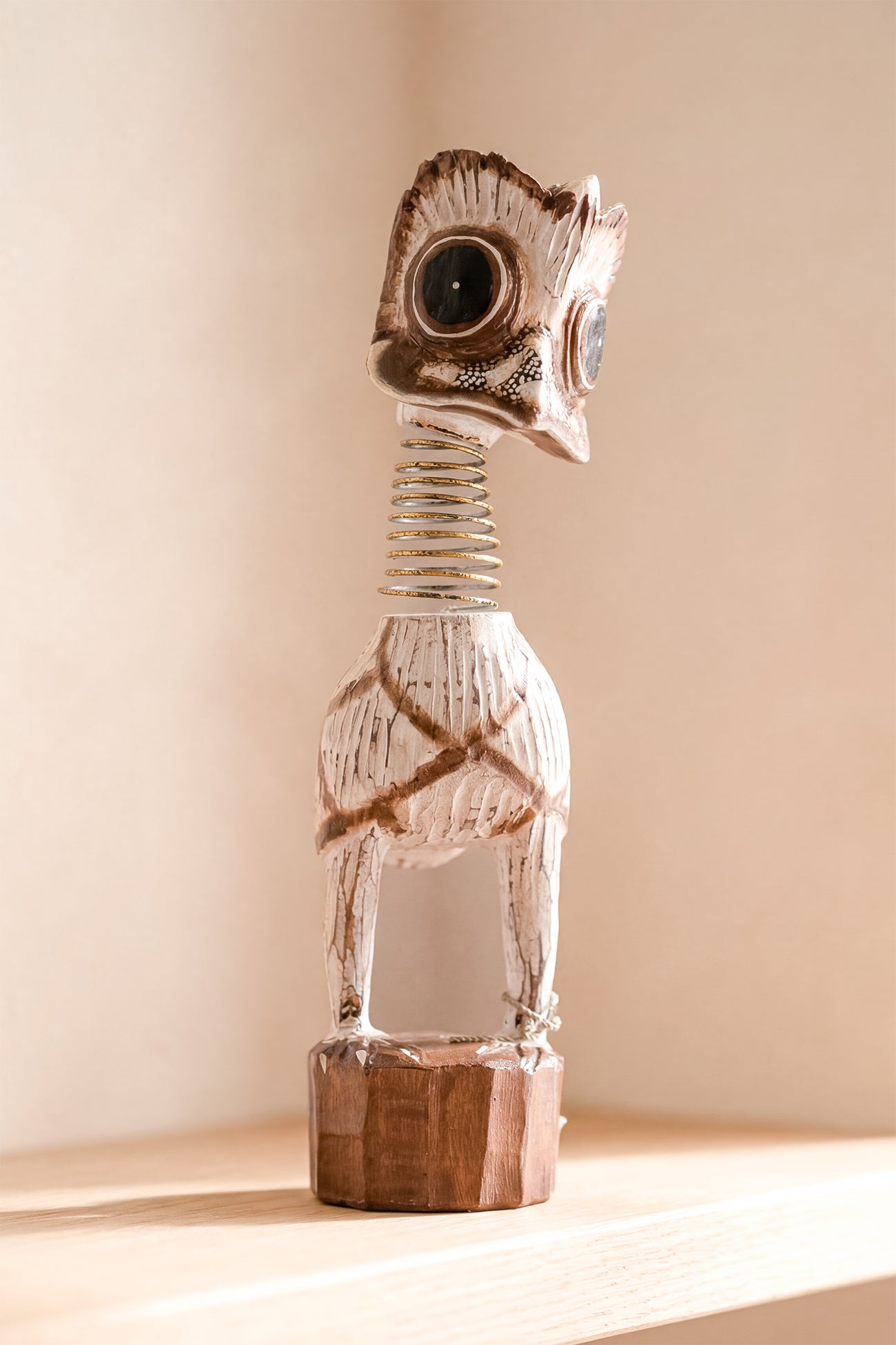 Ibizamode handcrafted white bali bird decor in bohemian interior styling