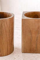 Ibzhome Wooden Cup Square houten badkameraccessoire in bohemian stijl