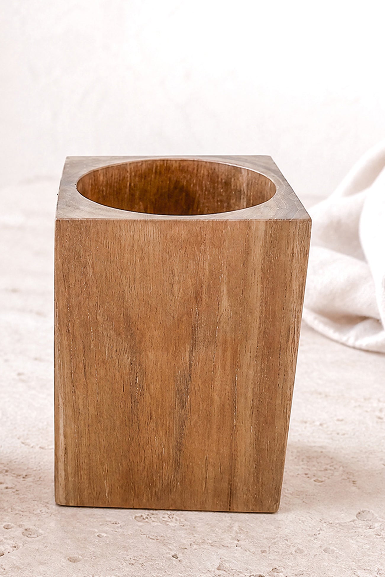 Ibzhome Wooden Cup Square houten badkameraccessoire in bohemian stijl