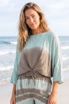 Ibizamode Top Mega Almora Mint with airy printed look and feminine summer fit