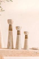 Ibzhome Boho Candlestick Natural houten kandelaar voor Ibiza interieur
