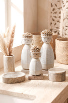 Ibizamode handcrafted white boho soul doll with shell details in bohemian interior