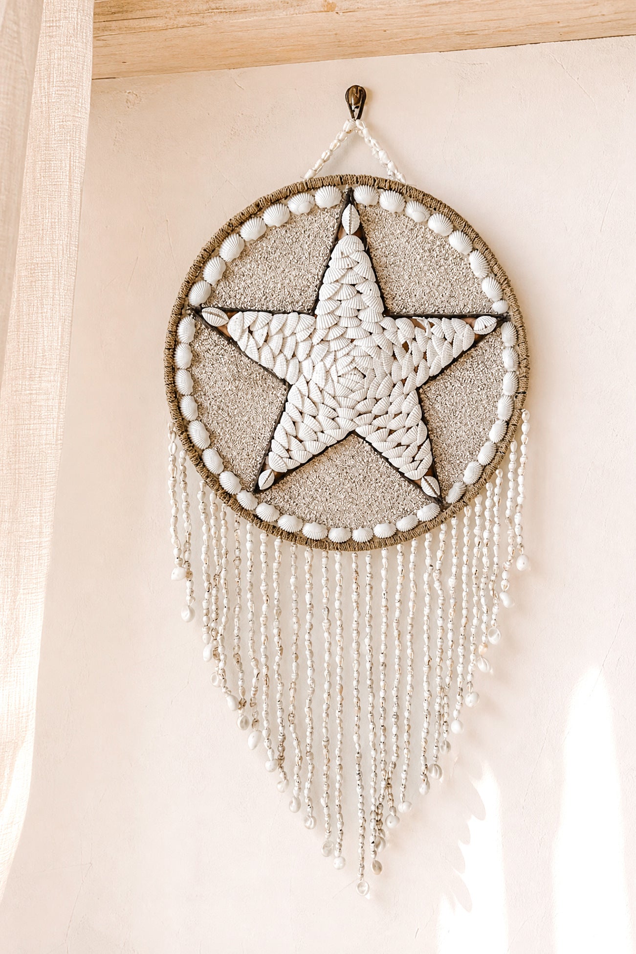 Ibzhome Ibiza Star Wall Decor wandhanger met schelpen in bohemian stijl
