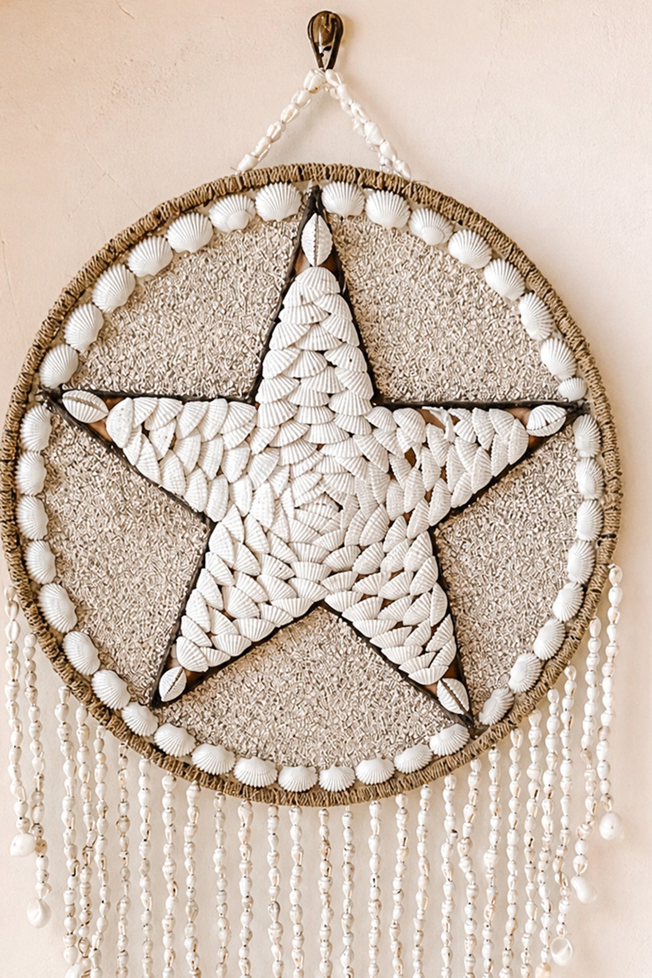 Ibzhome Ibiza Star Wall Decor wandhanger met schelpen in bohemian stijl