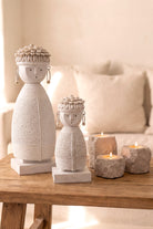 Ibizamode handcrafted white boho soul doll with shell details in bohemian interior