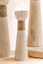Ibzhome Boho Candlestick Natural houten kandelaar voor Ibiza interieur