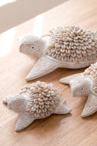 Ibizamode handcrafted turtle decor with shell details in natural bohemian interior