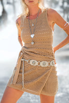 Ibizamode MOOST Emily Ajour Top Camel ajour knit boho chic festival outfit