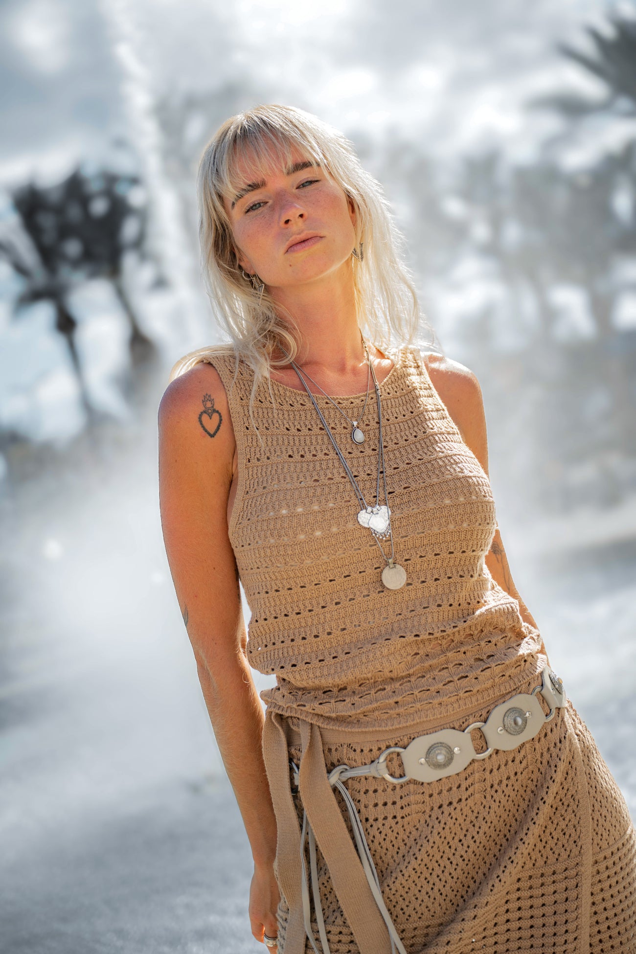 Ibizamode MOOST Emily Ajour Top Camel ajour knit boho chic festival outfit