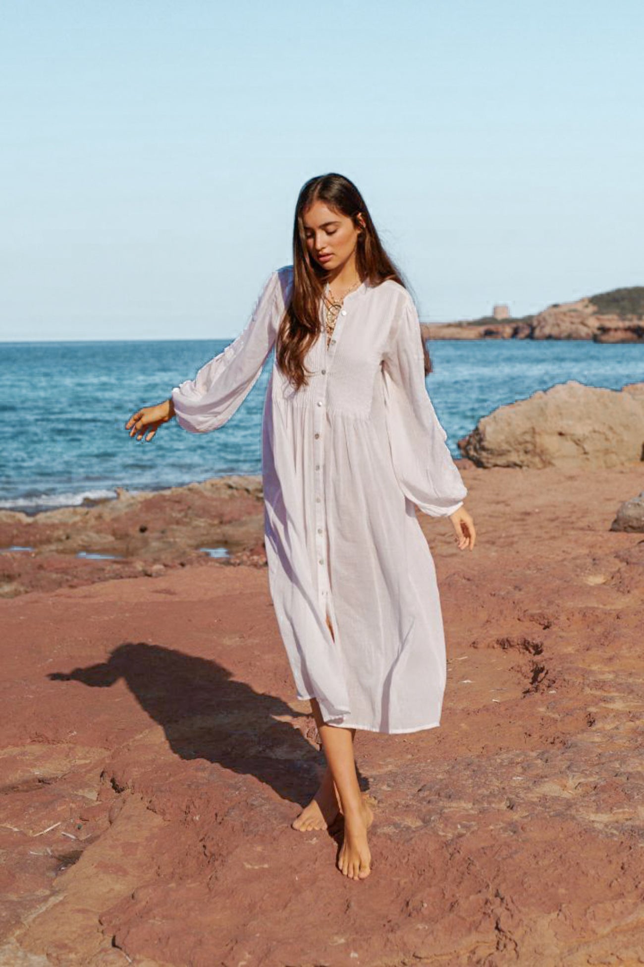Bohemian blouse in white van Isla Ibiza, Brands of Ibiza
