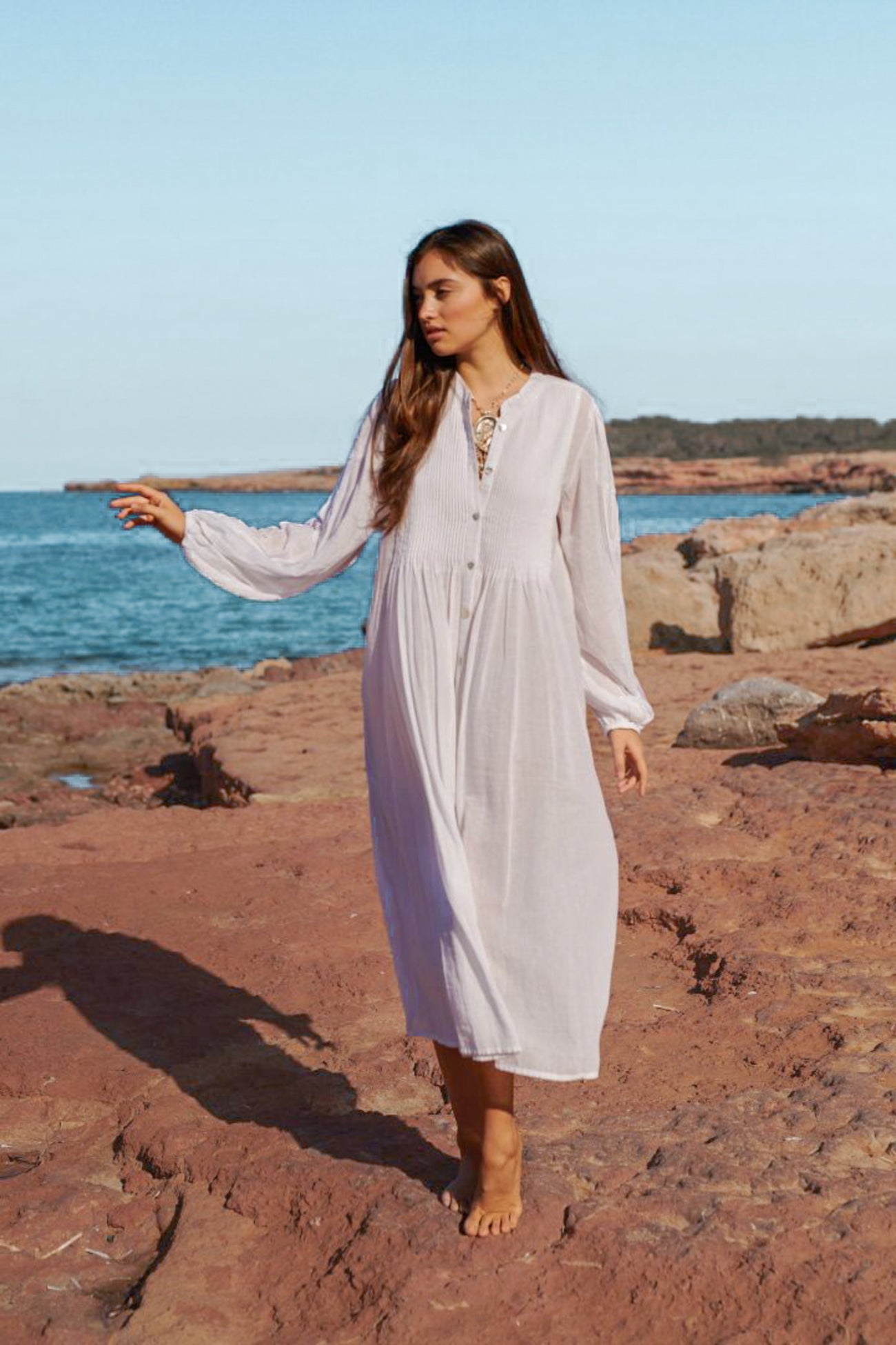 Bohemian blouse in white van Isla Ibiza, Brands of Ibiza