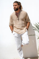 Bohemian blouse in sand van ibzmode, Brands of Ibiza