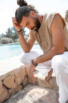 Bohemian top in sand van ibzmode, Brands of Ibiza