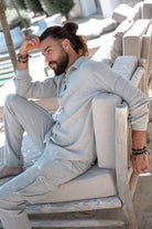 Bohemian blouse in light blue van ibzmode, Brands of Ibiza