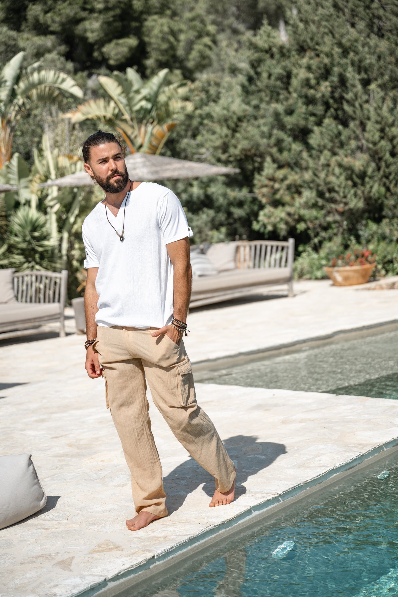 Bohemian broek in sand van ibzmode, Brands of Ibiza