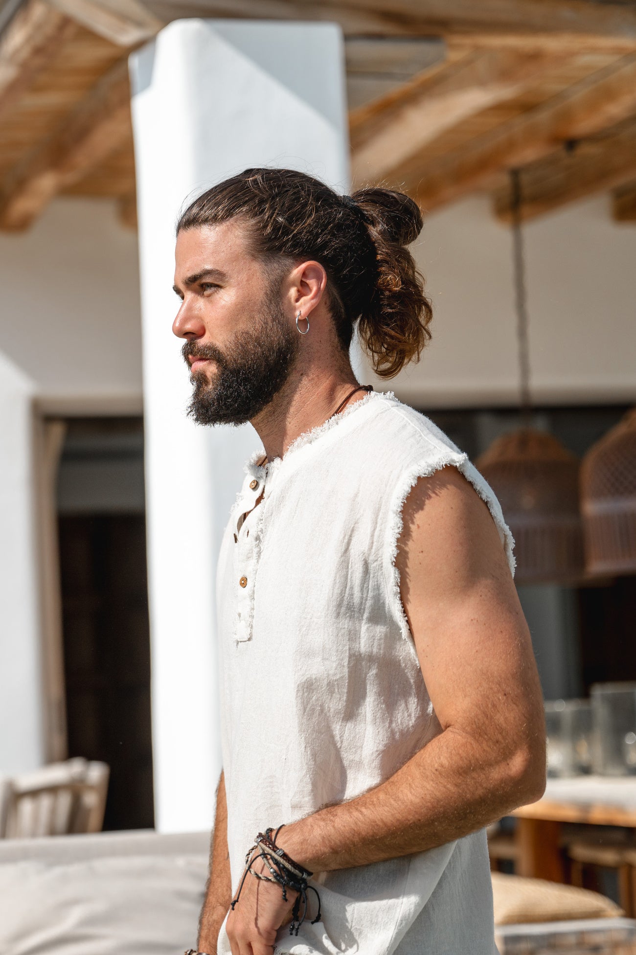 Bohemian top in ivory van ibzmode, Brands of Ibiza