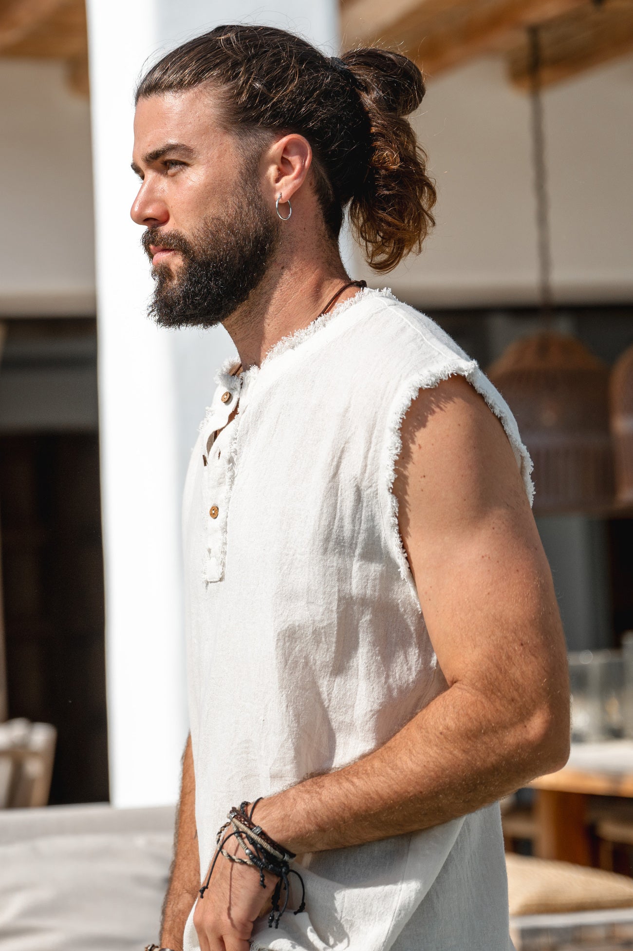 Bohemian top in ivory van ibzmode, Brands of Ibiza