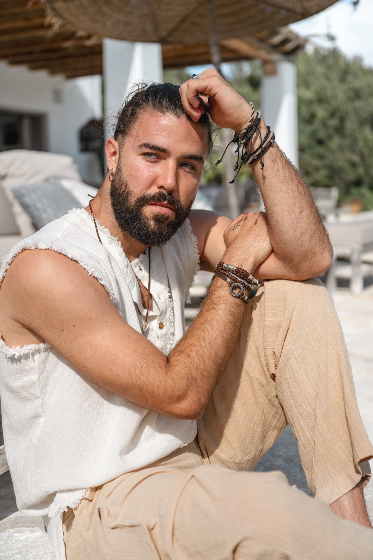 Bohemian top in ivory van ibzmode, Brands of Ibiza