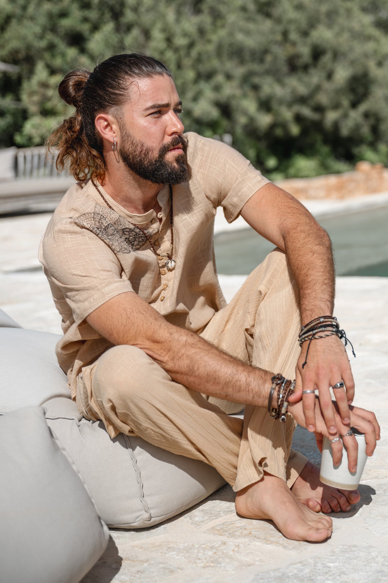 Bohemian blouse in sand van ibzmode, Brands of Ibiza