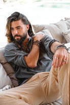 Bohemian blouse in anthracite van ibzmode, Brands of Ibiza