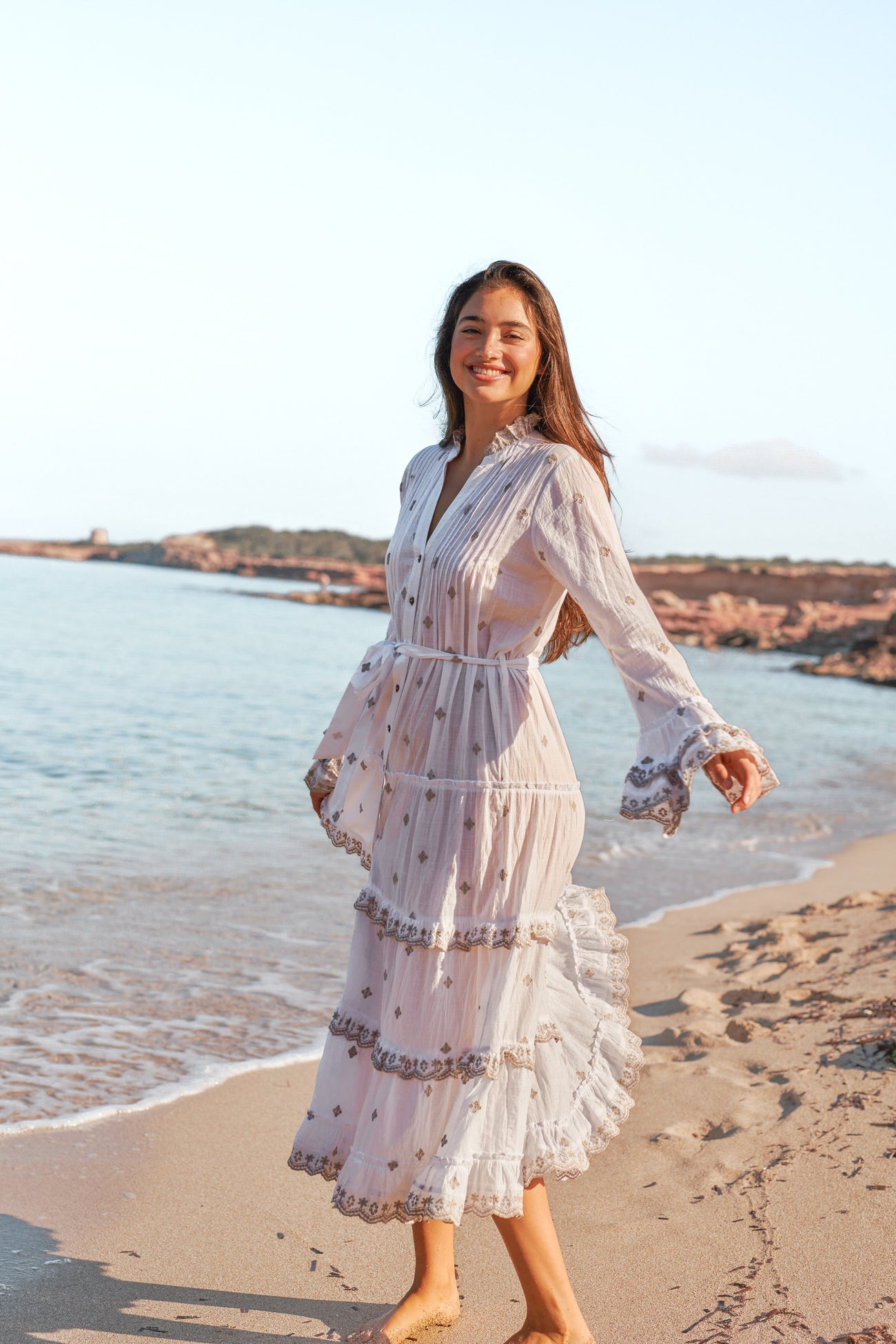 Bohemian jurk in white van Isla Ibiza, Brands of Ibiza