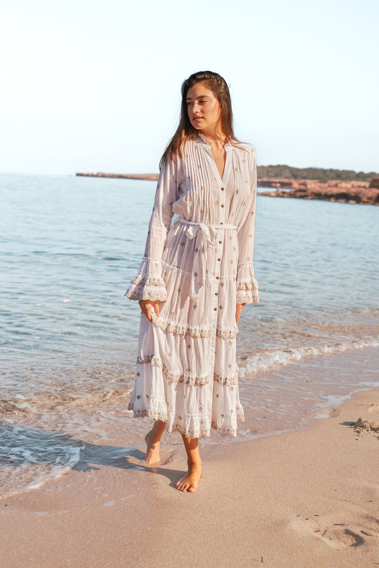 Bohemian jurk in white van Isla Ibiza, Brands of Ibiza