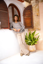 Isla Ibiza Bonita blouse Frontera with terra and black bohemian print